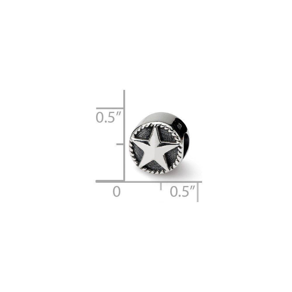 Alternate view of the Sterling Silver Star Bead Charm by The Black Bow Jewelry Co.