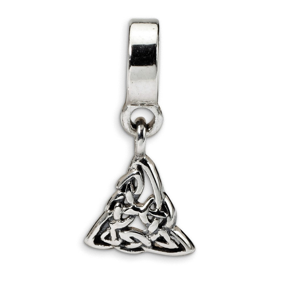 Sterling Silver Celtic Trinity Dangle Bead Charm, Item B9820 by The Black Bow Jewelry Co.