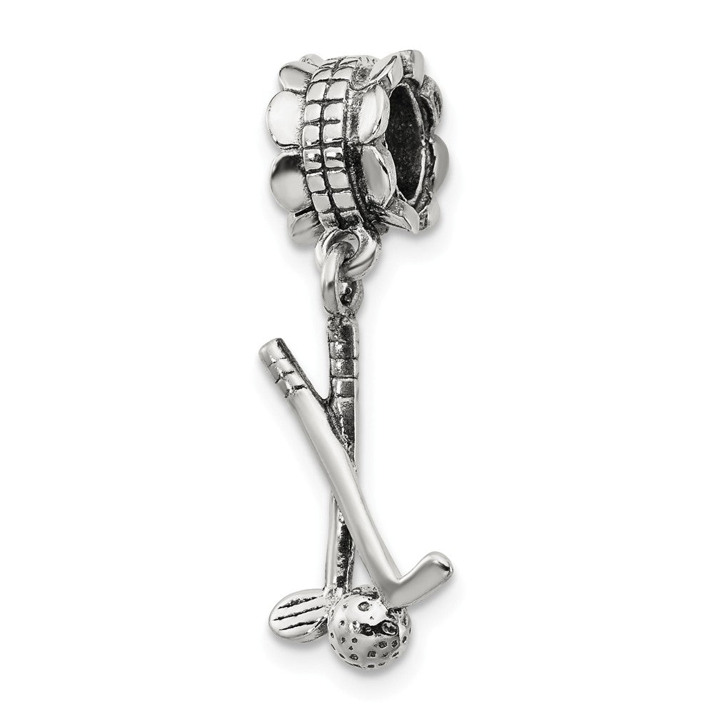Sterling Silver Golf Clubs Dangle Bead Charm, Item B9822 by The Black Bow Jewelry Co.