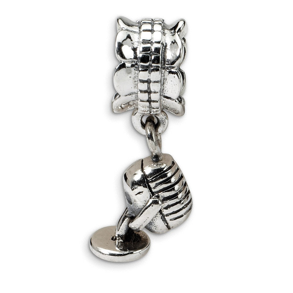 Sterling Silver Microphone Dangle Bead Charm, Item B9833 by The Black Bow Jewelry Co.
