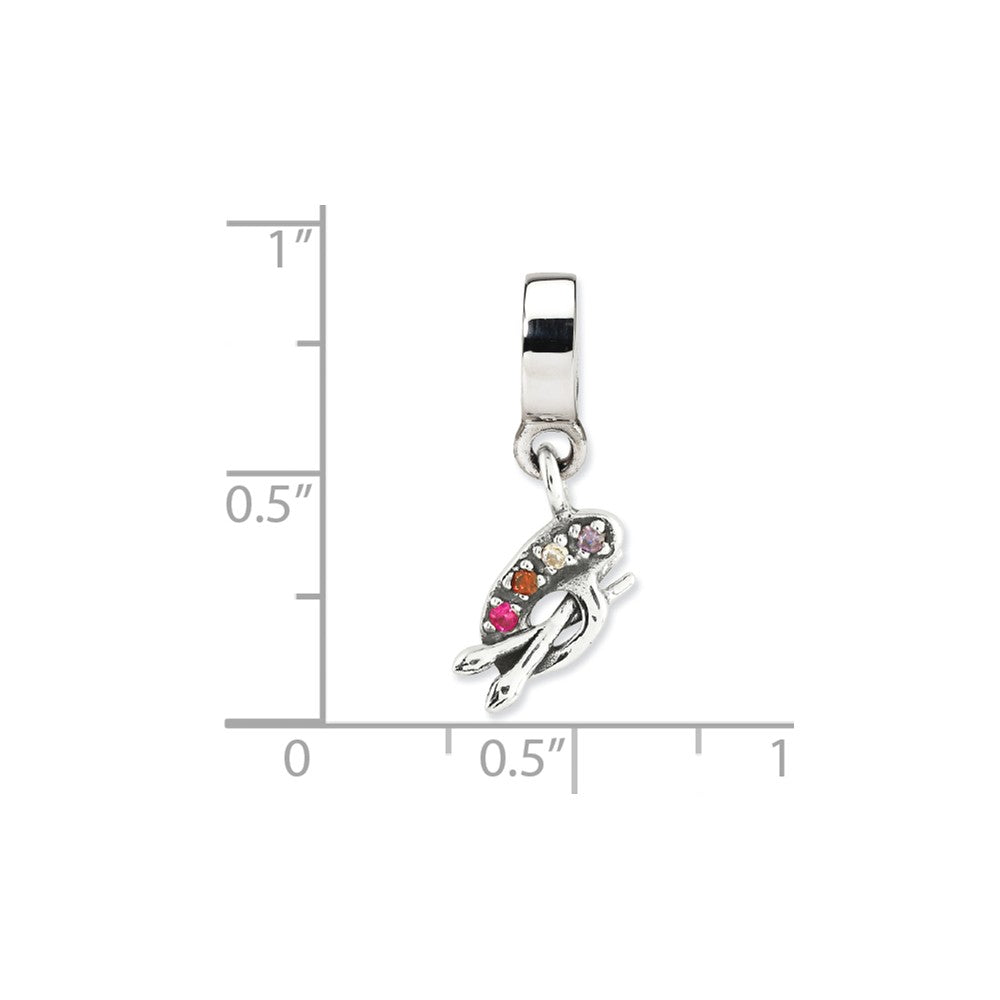 Alternate view of the Sterling Silver Artists Palette Dangle Bead Charm by The Black Bow Jewelry Co.