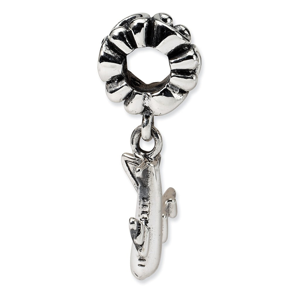 Alternate view of the Sterling Silver Jetliner Dangle Bead Charm by The Black Bow Jewelry Co.
