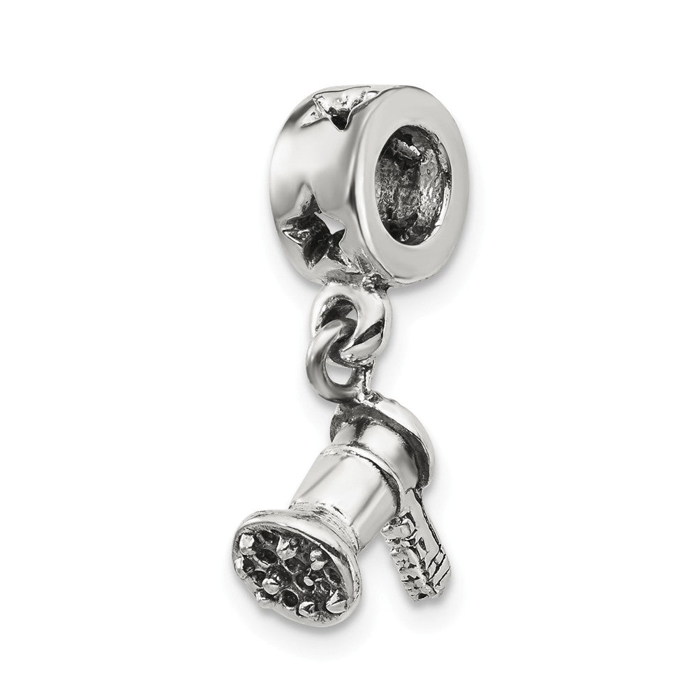 Sterling Silver Hair Dryer Dangle Bead Charm, Item B9841 by The Black Bow Jewelry Co.