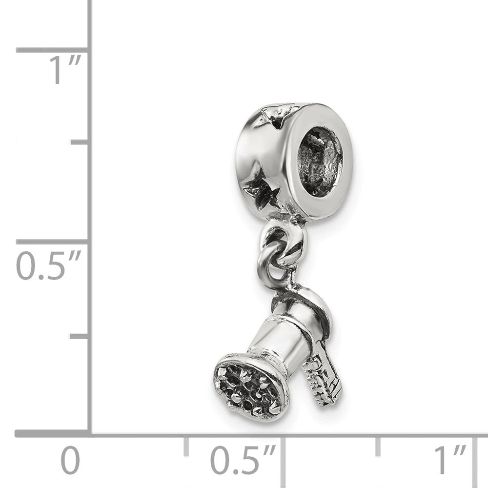 Alternate view of the Sterling Silver Hair Dryer Dangle Bead Charm by The Black Bow Jewelry Co.