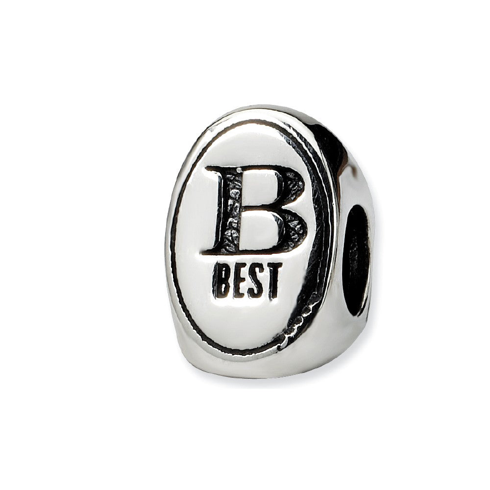 Sterling Silver Best Friends Forever, 3-Sided Bead Charm, Item B9849 by The Black Bow Jewelry Co.
