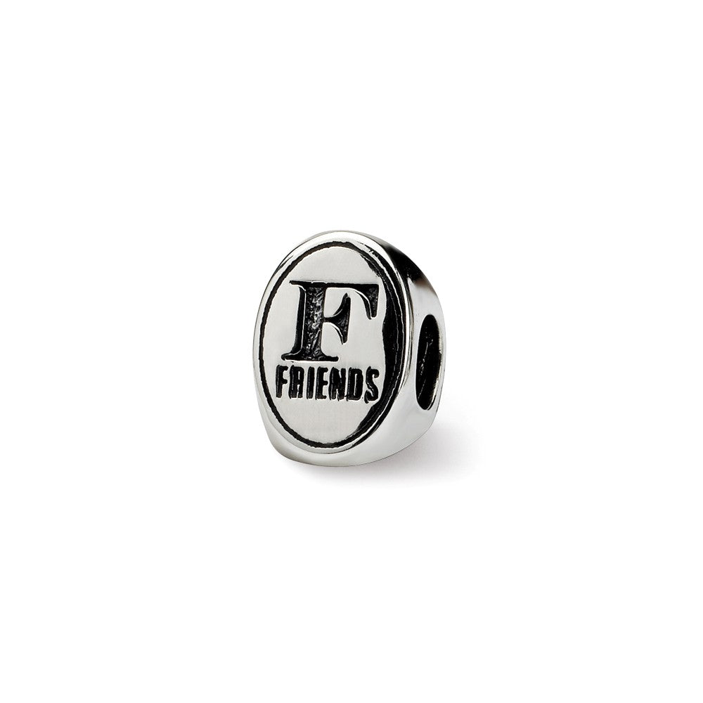 Alternate view of the Sterling Silver Best Friends Forever, 3-Sided Bead Charm by The Black Bow Jewelry Co.