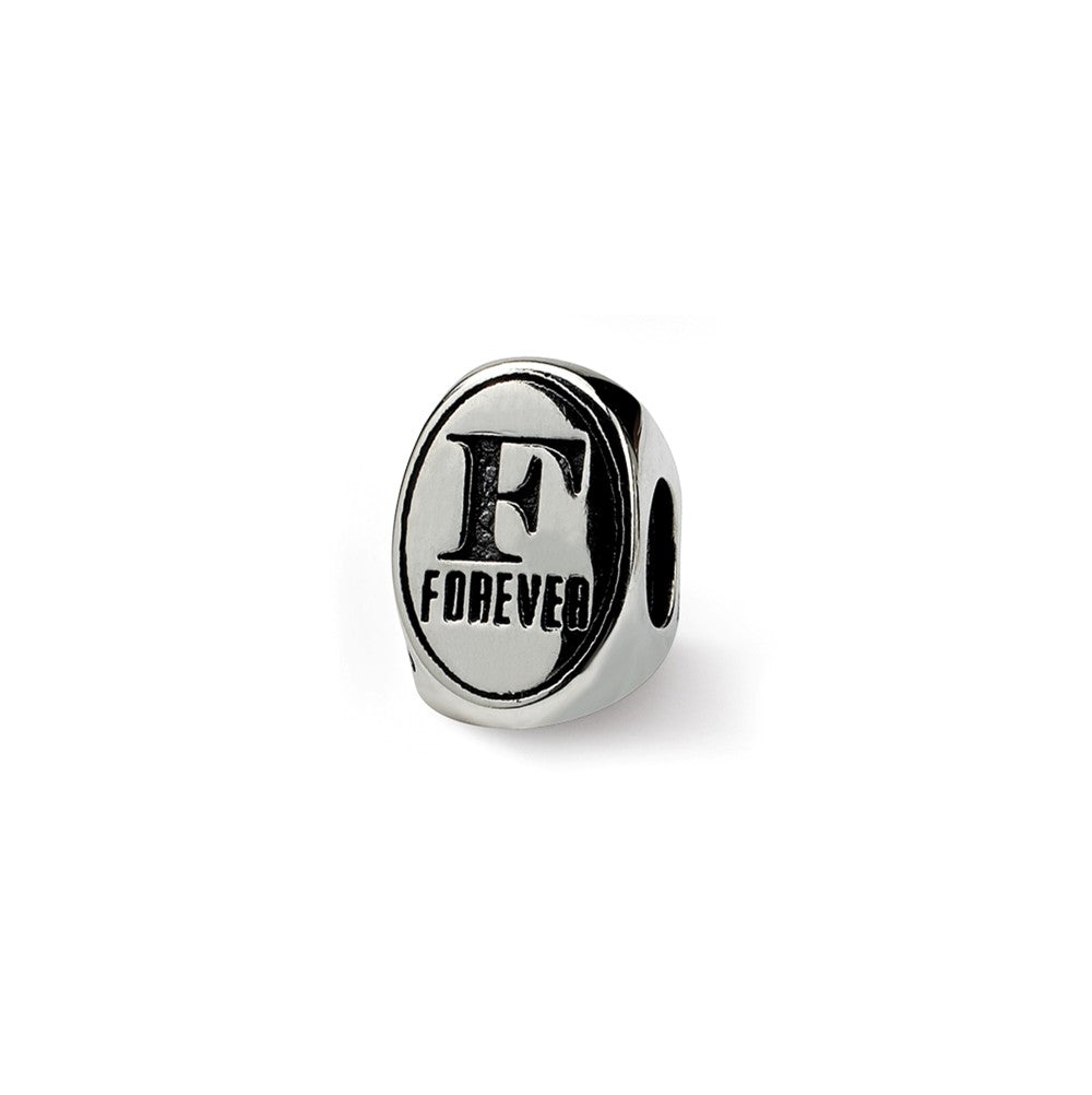 Alternate view of the Sterling Silver Best Friends Forever, 3-Sided Bead Charm by The Black Bow Jewelry Co.