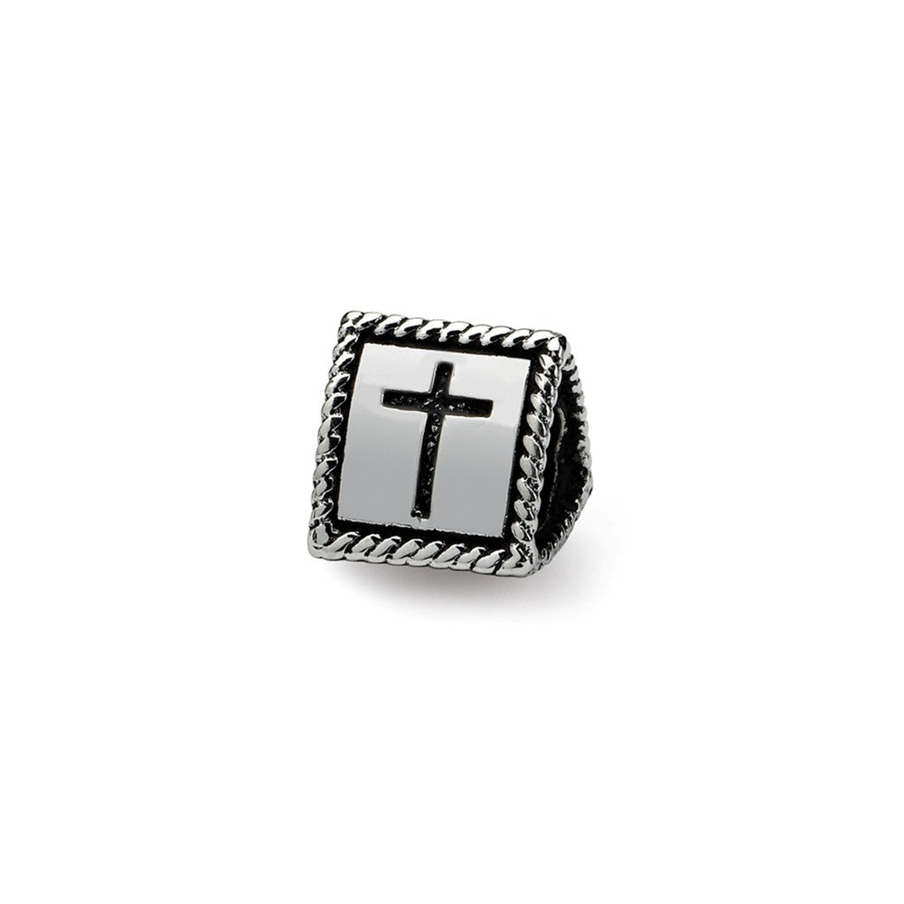 Alternate view of the Sterling Silver Faith, Hope and Charity, 3-Sided Bead Charm by The Black Bow Jewelry Co.