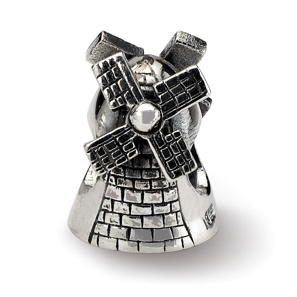 Sterling Silver Windmill Bead Charm, Item B9862 by The Black Bow Jewelry Co.