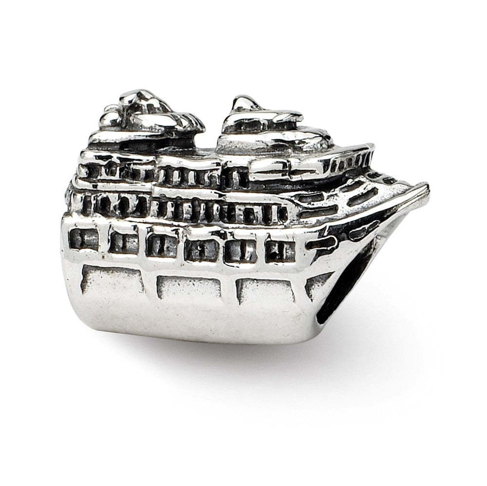 Sterling Silver Cruise Ship Bead Charm, Item B9864 by The Black Bow Jewelry Co.