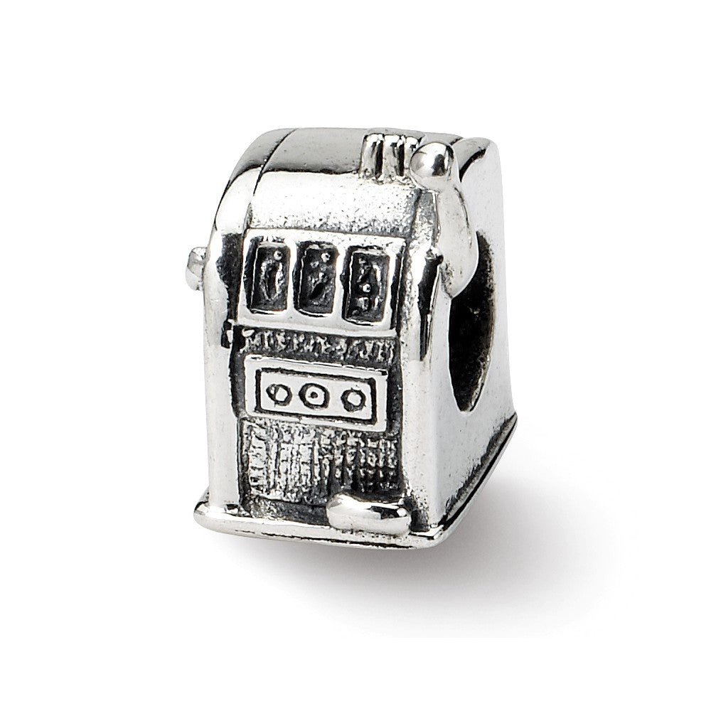 Sterling Silver Slot Machine Bead Charm, Item B9865 by The Black Bow Jewelry Co.