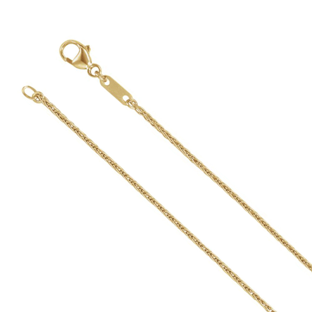 18k Yellow Gold 1.2mm Solid Wheat Chain Necklace