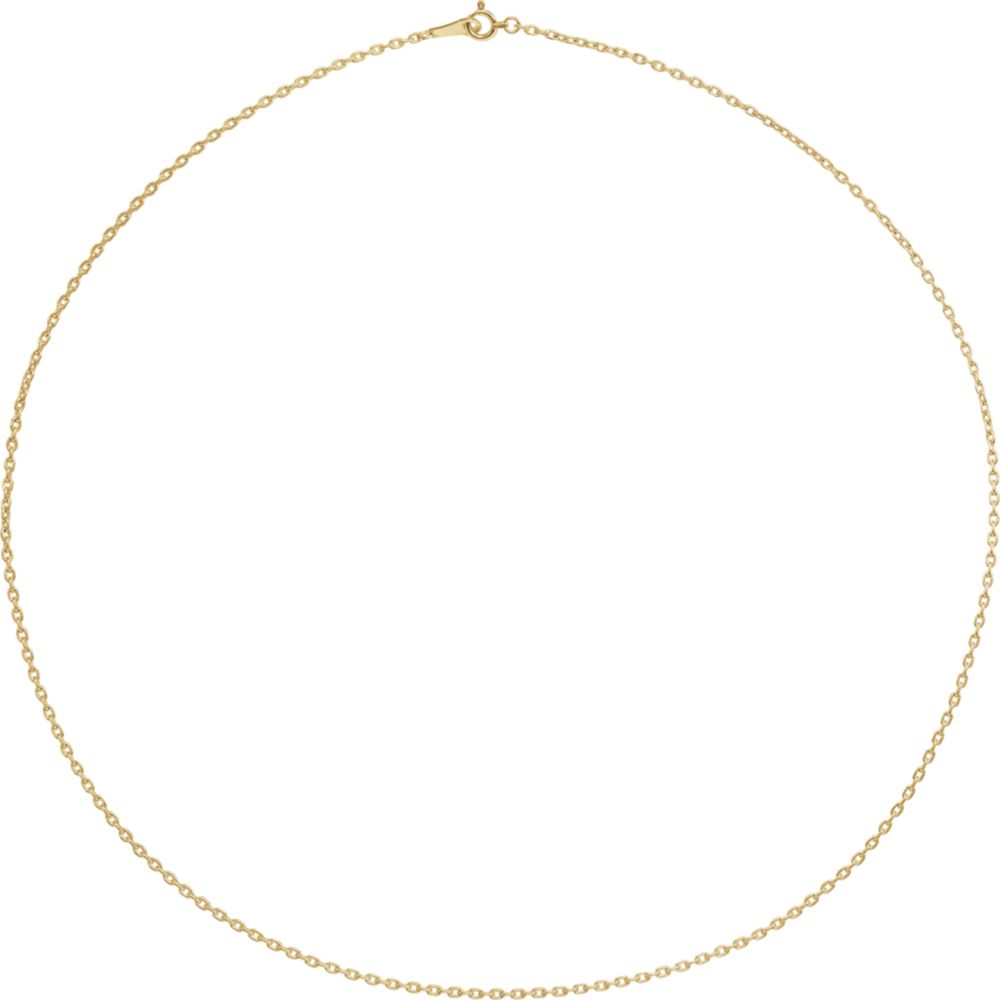 Alternate view of the 18k Yellow Gold 1.7mm Solid Cable Chain Necklace by The Black Bow Jewelry Co.