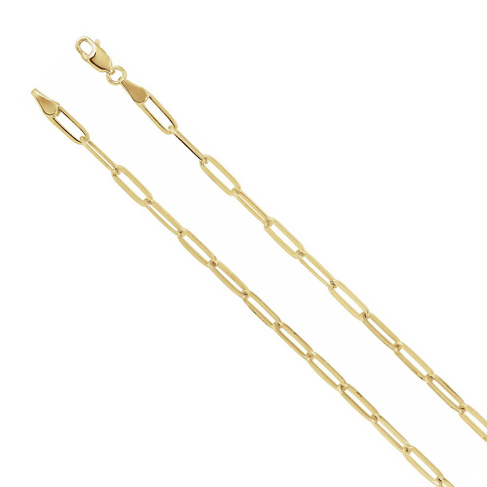 14k Yellow Gold 3.75mm Elongated Flat Cable Chain Necklace, Item C10012 by The Black Bow Jewelry Co.