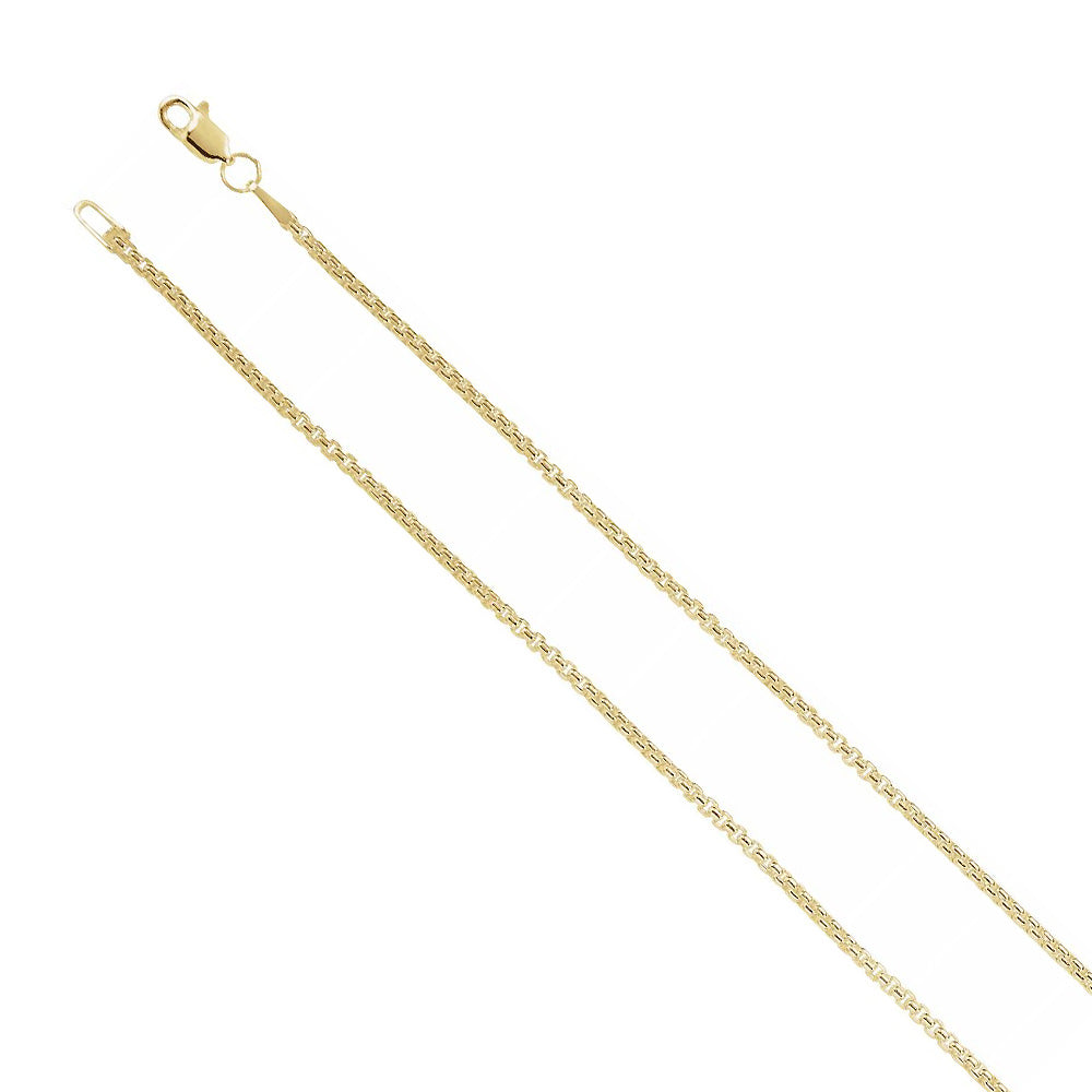 14k Yellow Gold 1.8mm Round Solid Box Chain Necklace, Item C10022 by The Black Bow Jewelry Co.