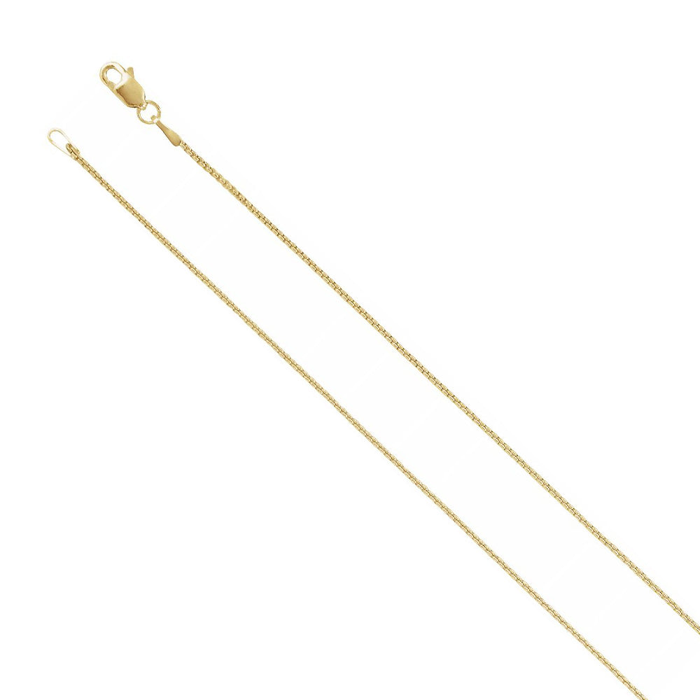 14k Yellow Gold 1mm Round Solid Box Chain Necklace, Item C10024 by The Black Bow Jewelry Co.