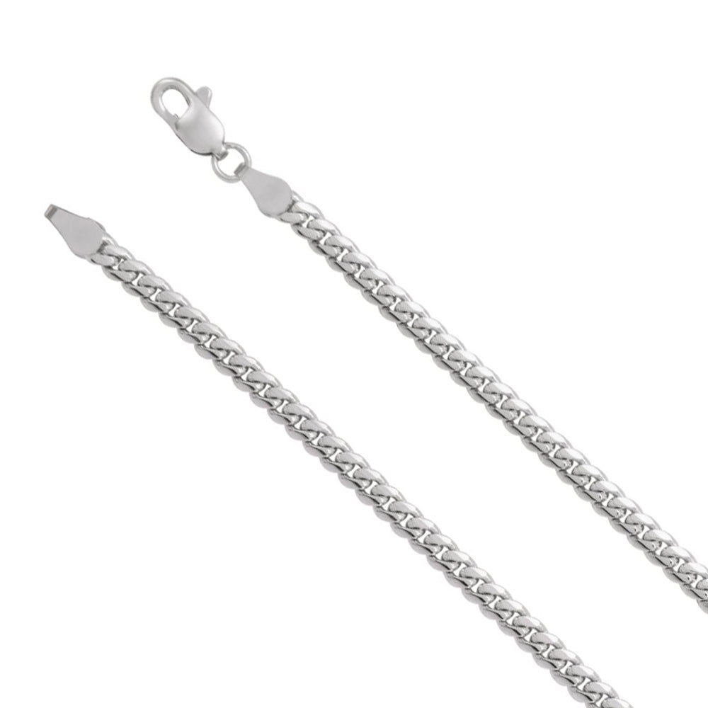 14k White Gold 3.25mm Solid Miami Cuban (Curb) Chain Necklace