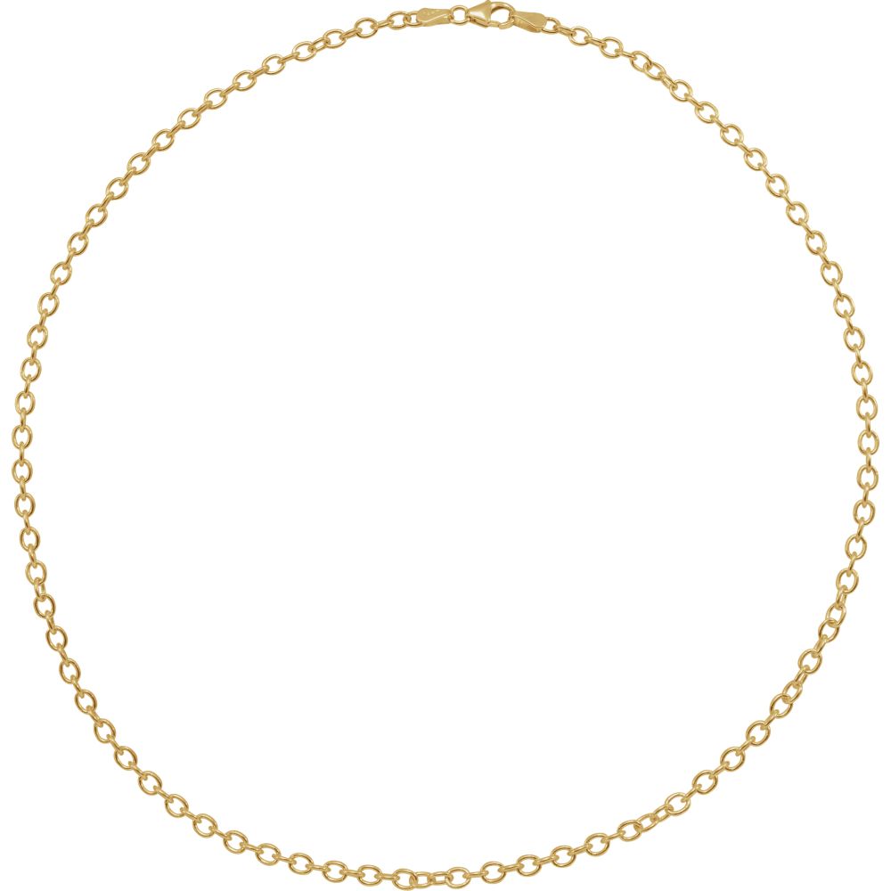 Alternate view of the 14k Yellow Gold 3.25mm Solid Oval Cable Chain Necklace by The Black Bow Jewelry Co.