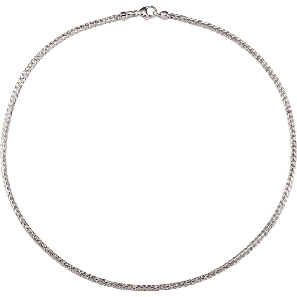 Alternate view of the Sterling Silver 2.75mm Solid Foxtail Chain Necklace by The Black Bow Jewelry Co.