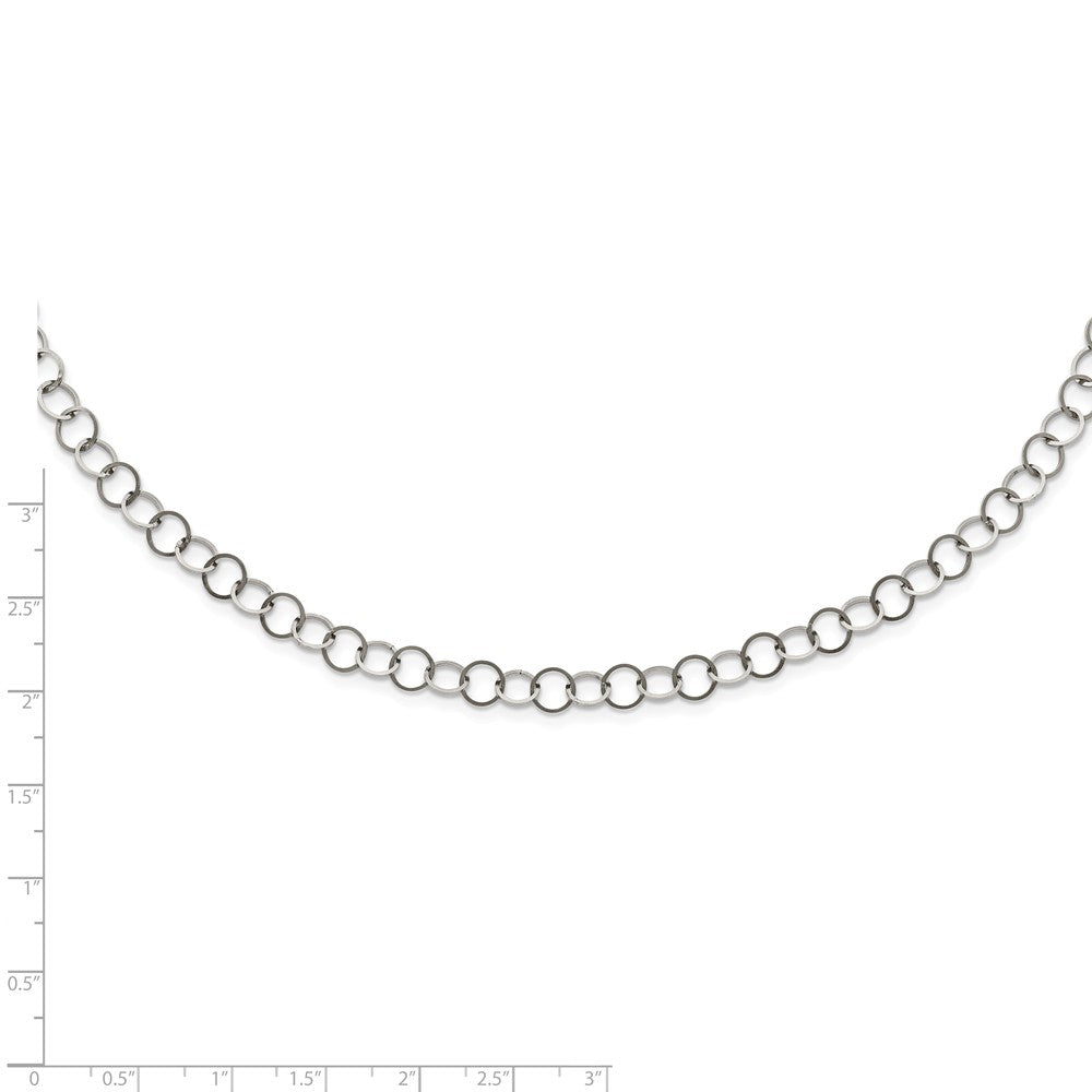 Alternate view of the Stainless Steel 6mm Polished Circle Cable Link Chain Necklace by The Black Bow Jewelry Co.