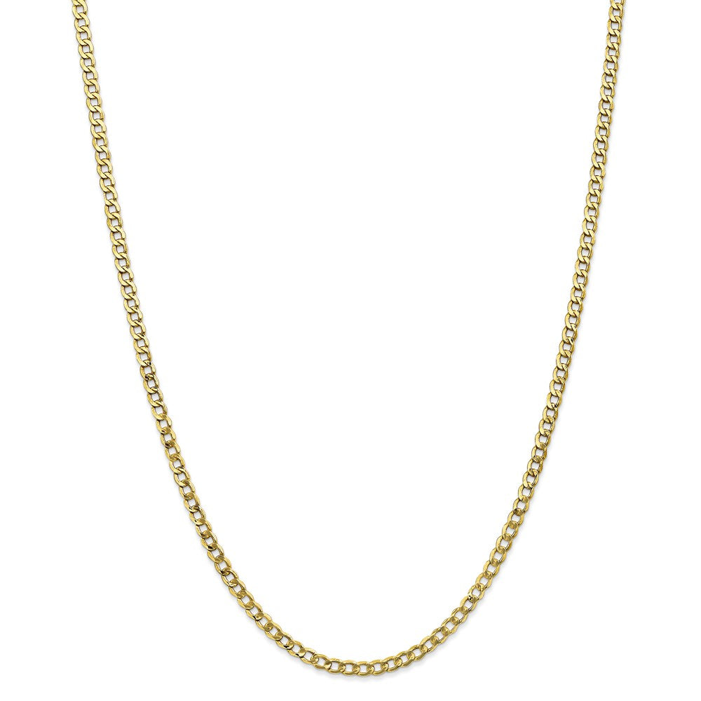 3.35mm, 10k Yellow Gold Hollow Curb Chain Necklace, Item C10050 by The Black Bow Jewelry Co.