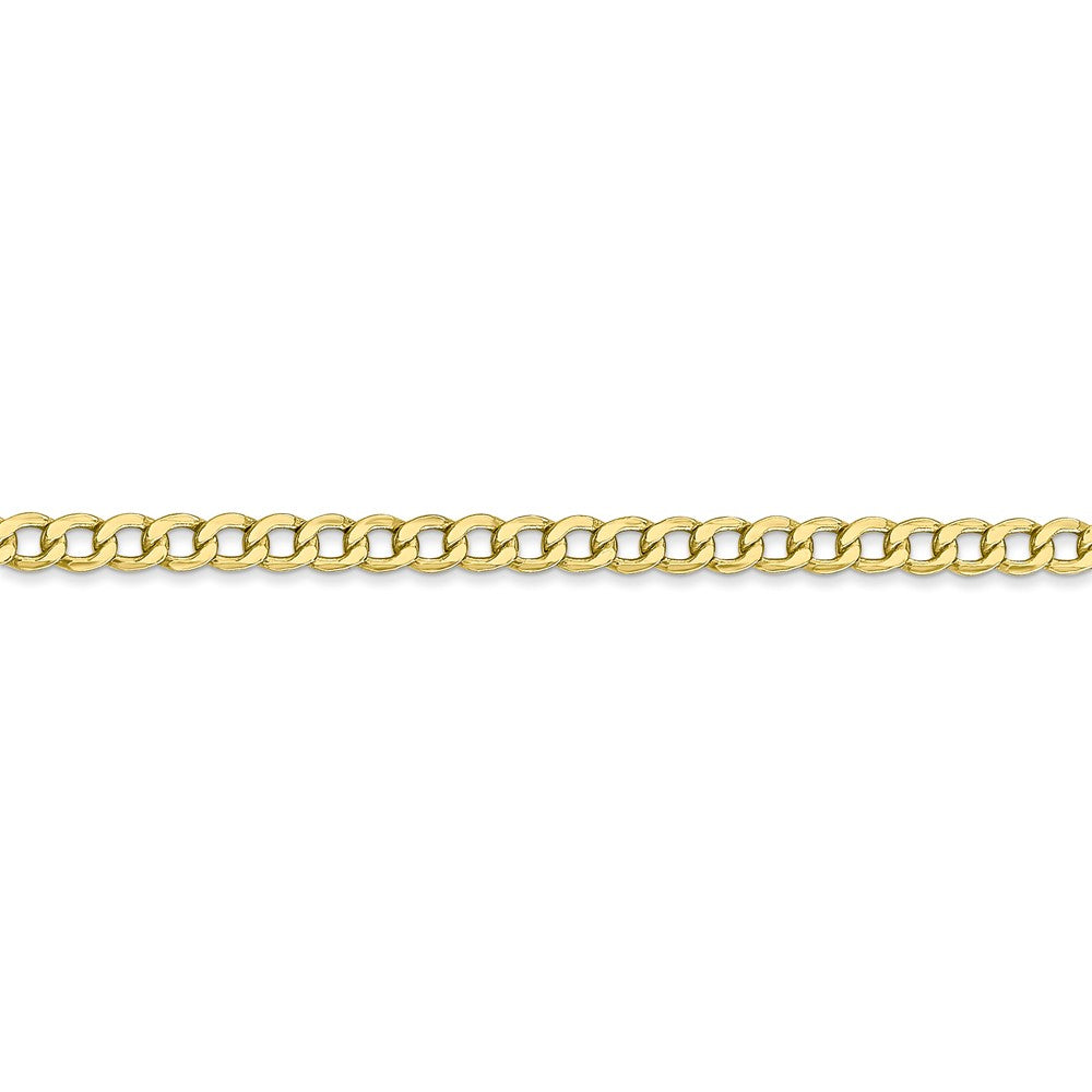 Alternate view of the 3.35mm, 10k Yellow Gold Hollow Curb Chain Necklace by The Black Bow Jewelry Co.