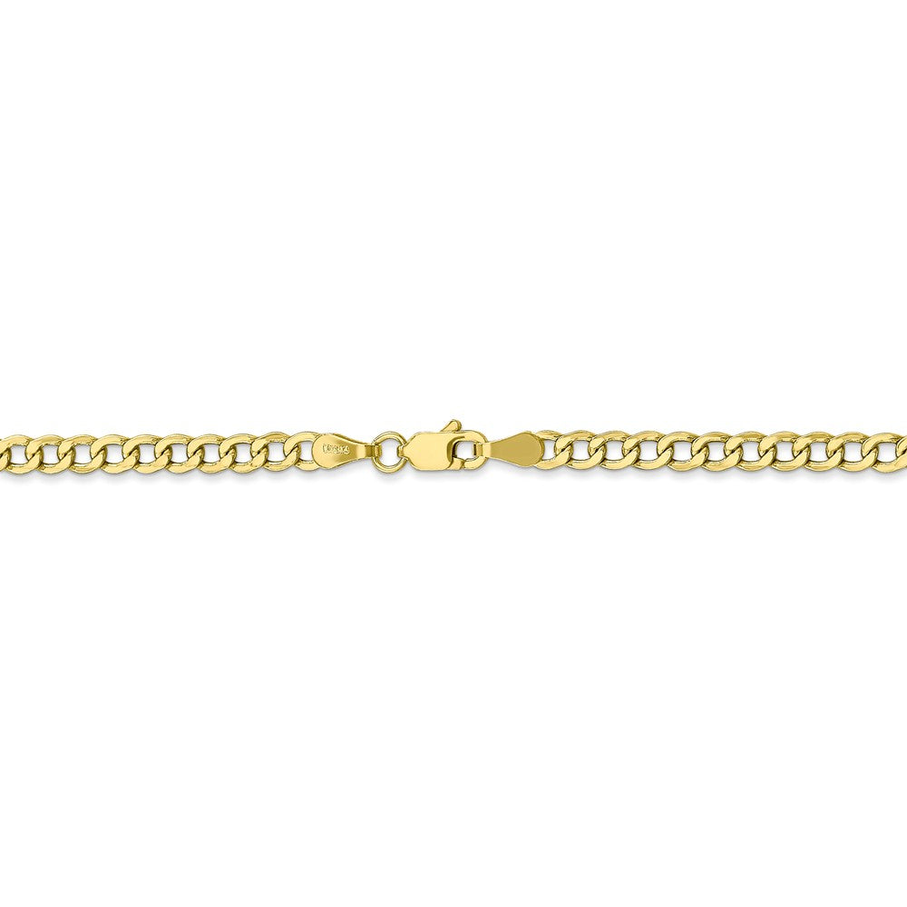 Alternate view of the 3.35mm, 10k Yellow Gold Hollow Curb Chain Necklace by The Black Bow Jewelry Co.