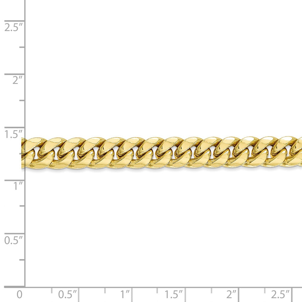 Alternate view of the 10k Yellow Gold 7.3mm Hollow Miami Cuban (Curb) Chain Bracelet by The Black Bow Jewelry Co.