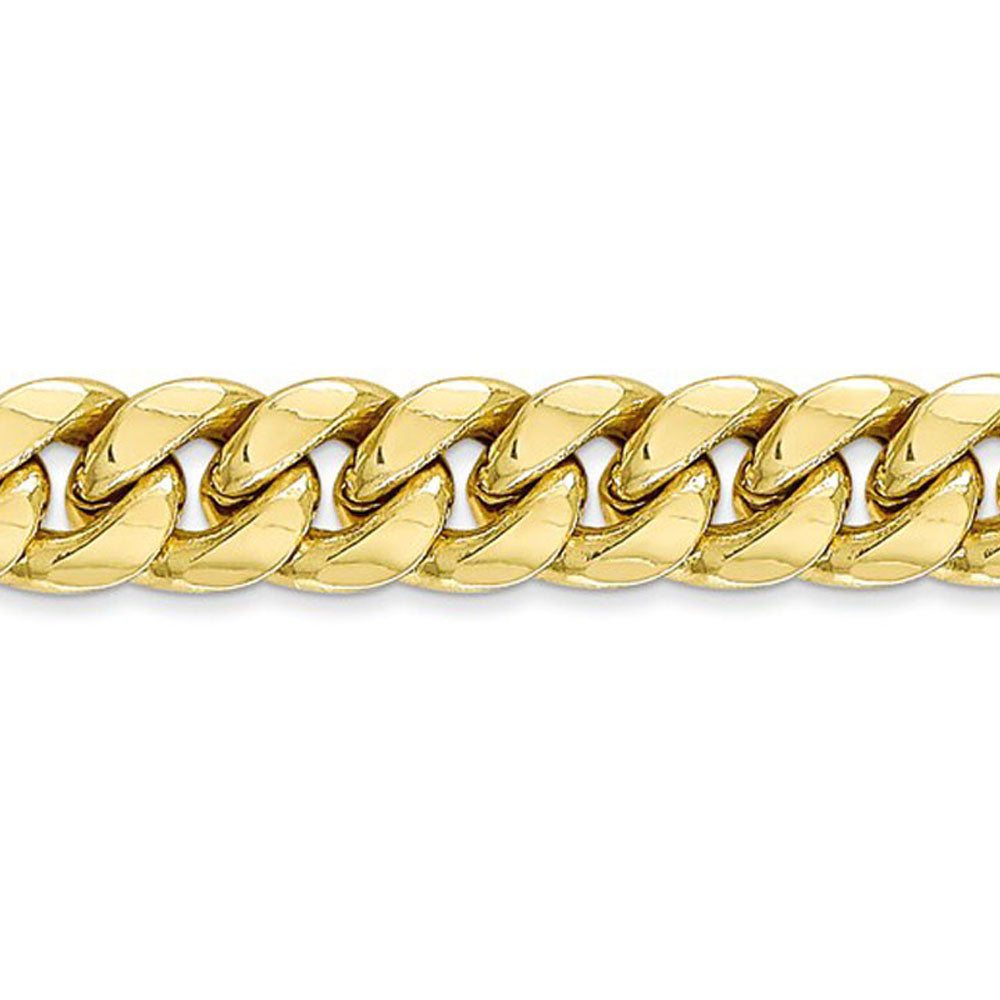 Alternate view of the Men&#39;s, 10k Yellow Gold 7.3mm Hollow Miami Cuban (Curb) Chain Necklace by The Black Bow Jewelry Co.