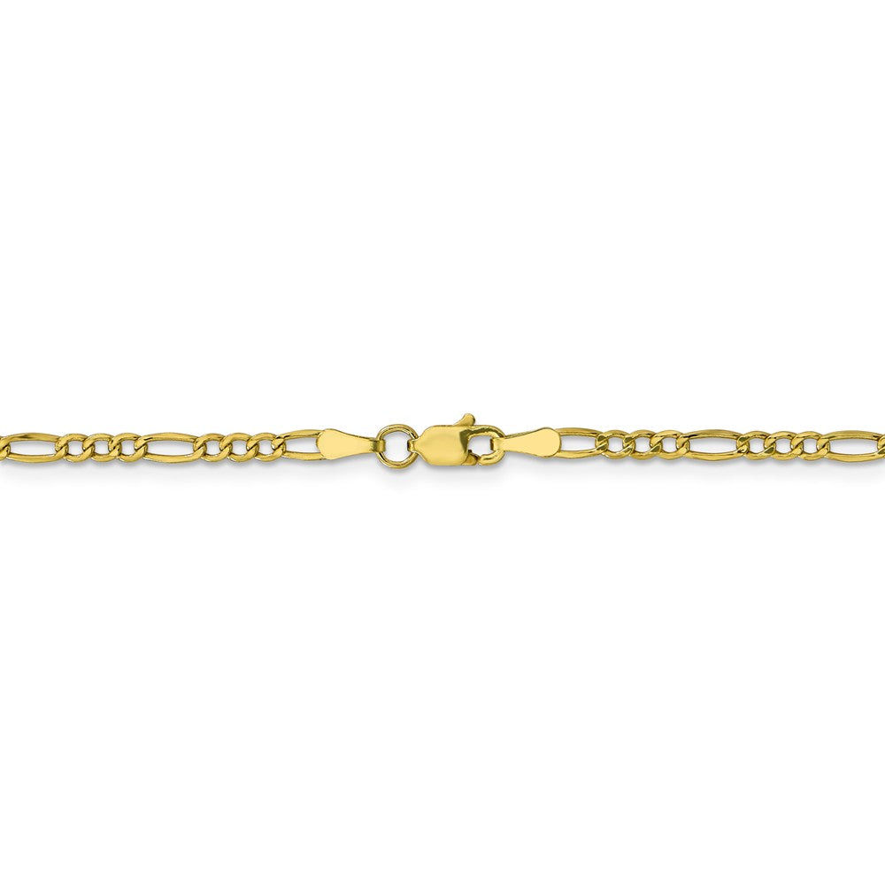 Alternate view of the 2.5mm 10k Yellow Gold Hollow Figaro Chain Necklace by The Black Bow Jewelry Co.