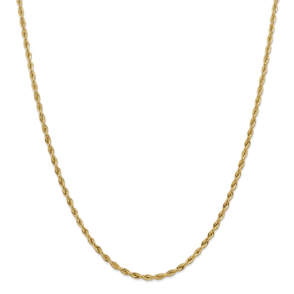 3mm 10k Yellow Gold Hollow Rope Chain Necklace