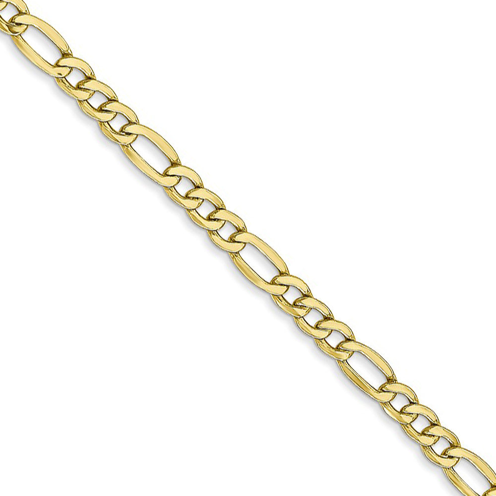 10k Yellow Gold 3.5mm Hollow Figaro Chain Necklace, Item C10062 by The Black Bow Jewelry Co.