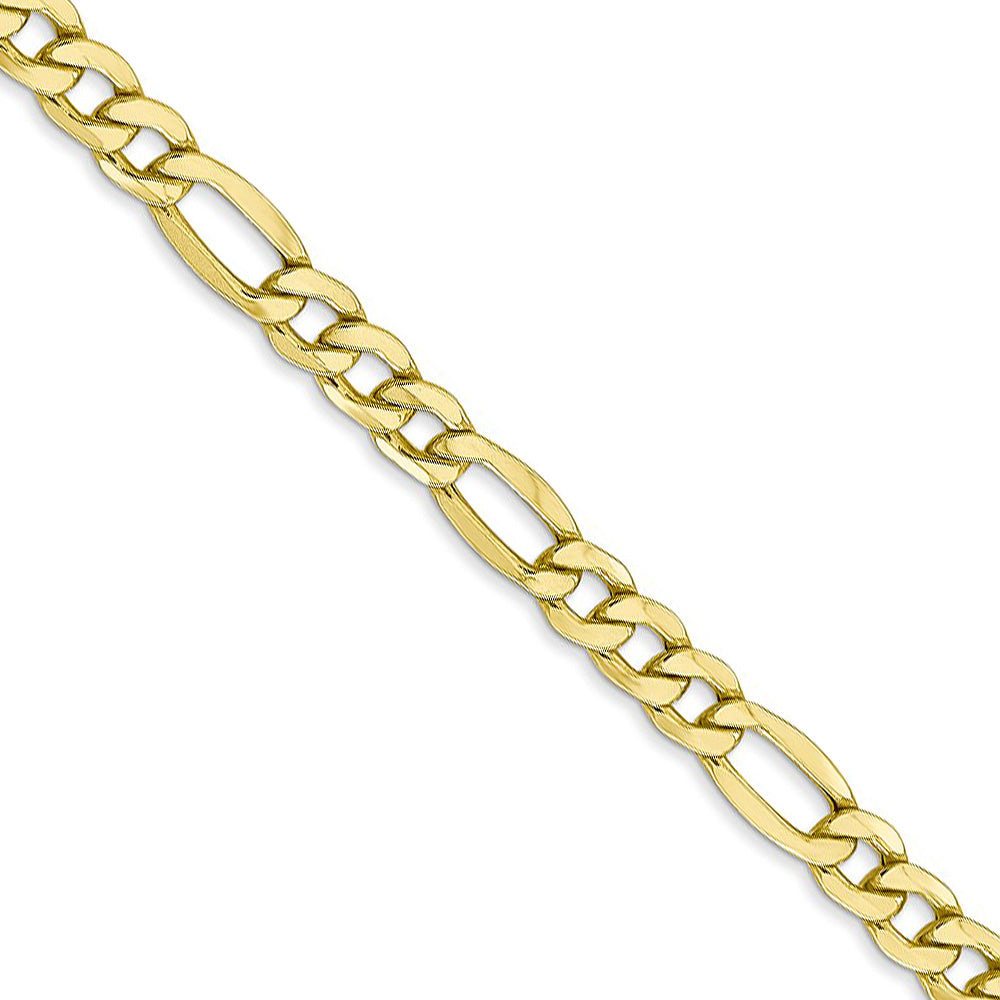 10k Yellow Gold 5.35mm Hollow Figaro Chain Necklace, Item C10063 by The Black Bow Jewelry Co.