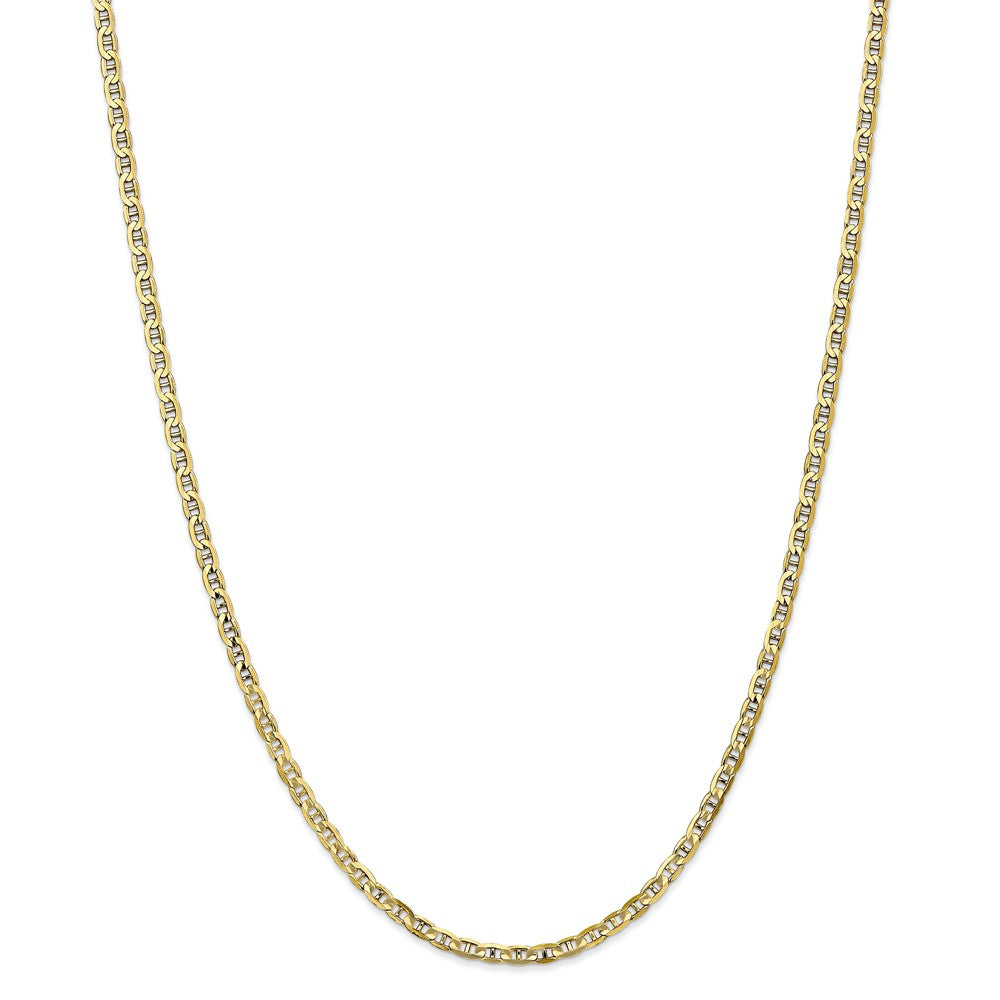 Alternate view of the 10k Yellow Gold 3mm Solid Concave Anchor Chain Necklace by The Black Bow Jewelry Co.
