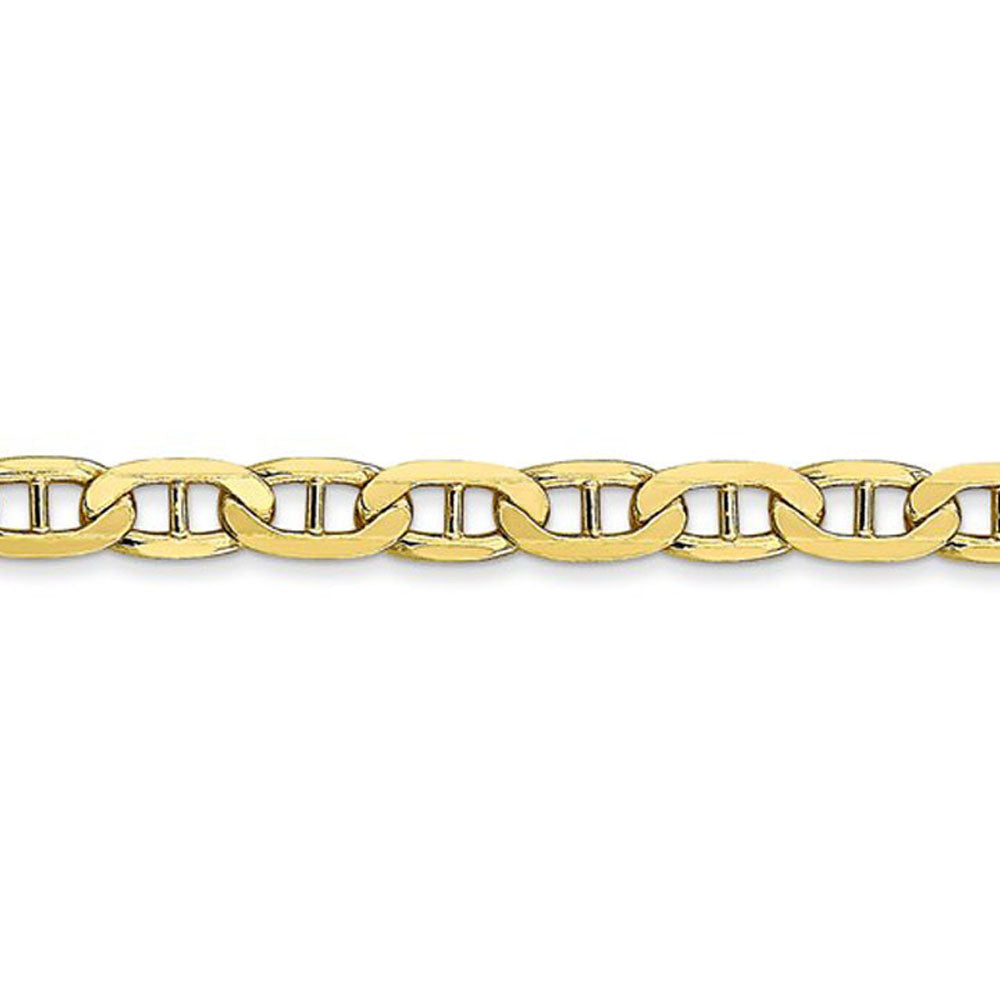 Alternate view of the 10k Yellow Gold 3.75mm Solid Concave Anchor Chain Necklace by The Black Bow Jewelry Co.