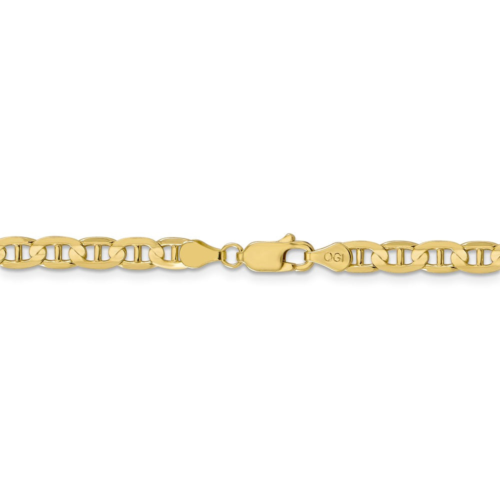 Alternate view of the 10k Yellow Gold 4.5mm Solid Concave Anchor Chain Necklace by The Black Bow Jewelry Co.