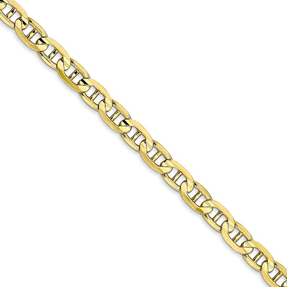 10k Yellow Gold 4.5mm Solid Concave Anchor Chain Necklace