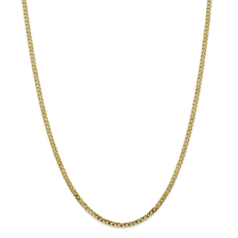 Alternate view of the 2.9mm 10k Yellow Gold Flat Beveled Curb Chain Necklace by The Black Bow Jewelry Co.