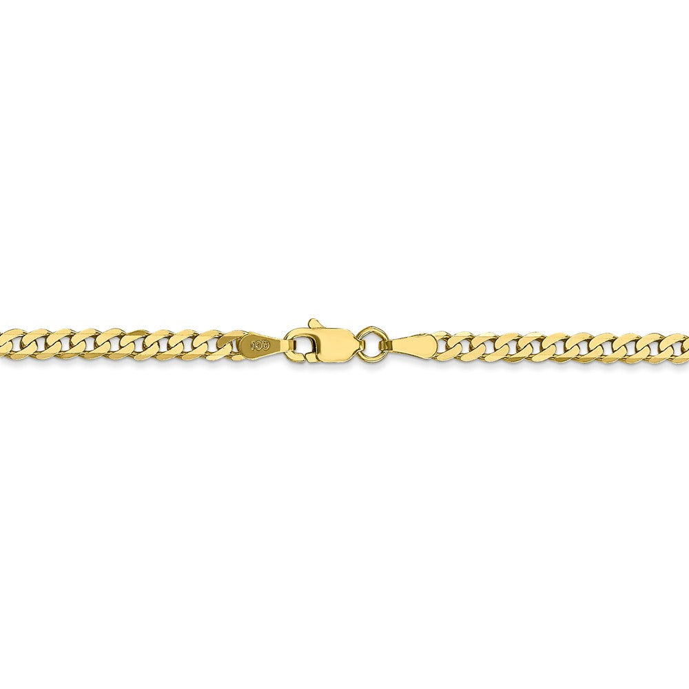 Alternate view of the 2.9mm 10k Yellow Gold Flat Beveled Curb Chain Necklace by The Black Bow Jewelry Co.