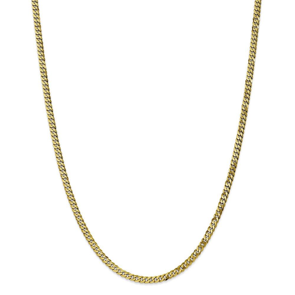 Alternate view of the 3.2mm 10k Yellow Gold Flat Beveled Curb Chain Necklace by The Black Bow Jewelry Co.