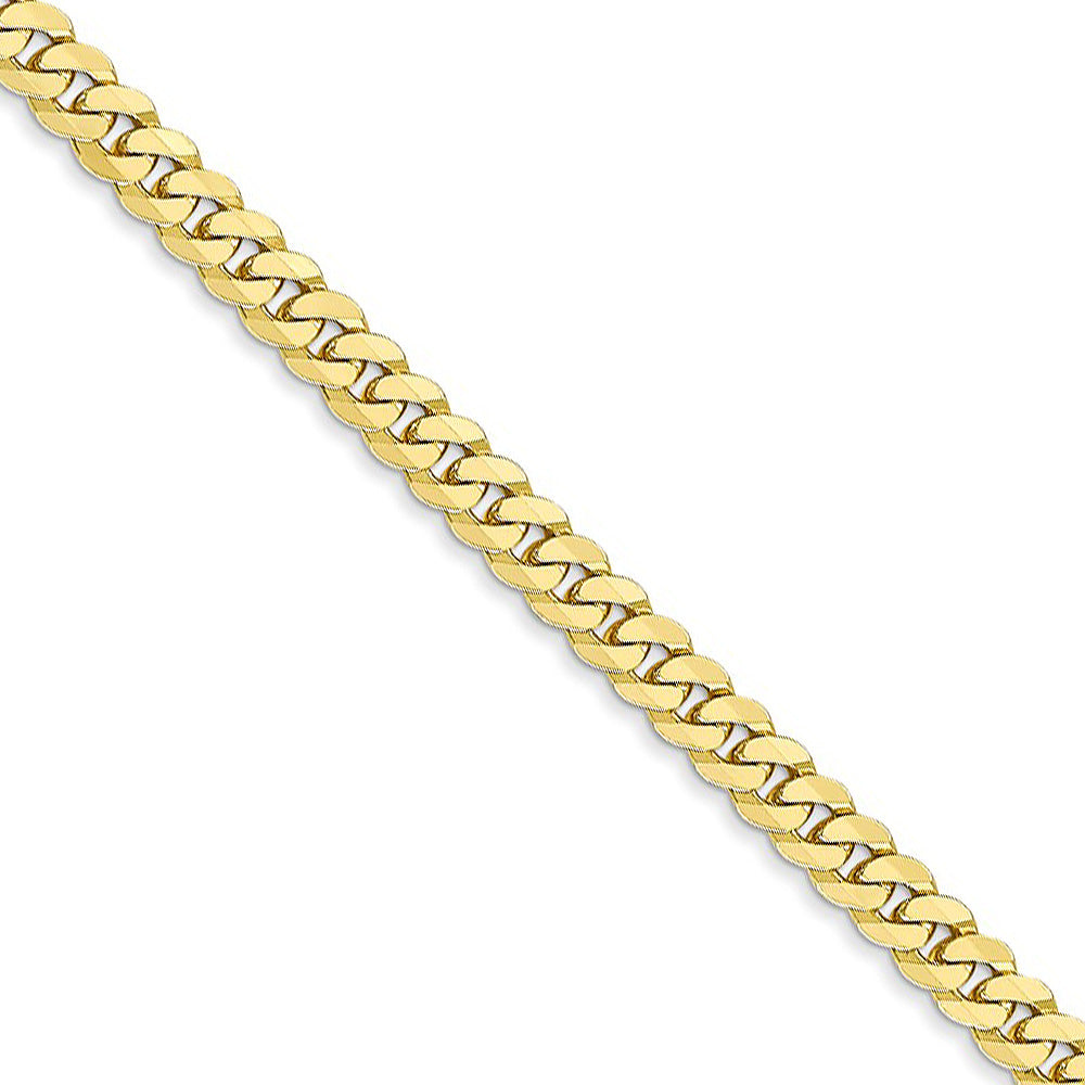 3.2mm 10k Yellow Gold Flat Beveled Curb Chain Necklace