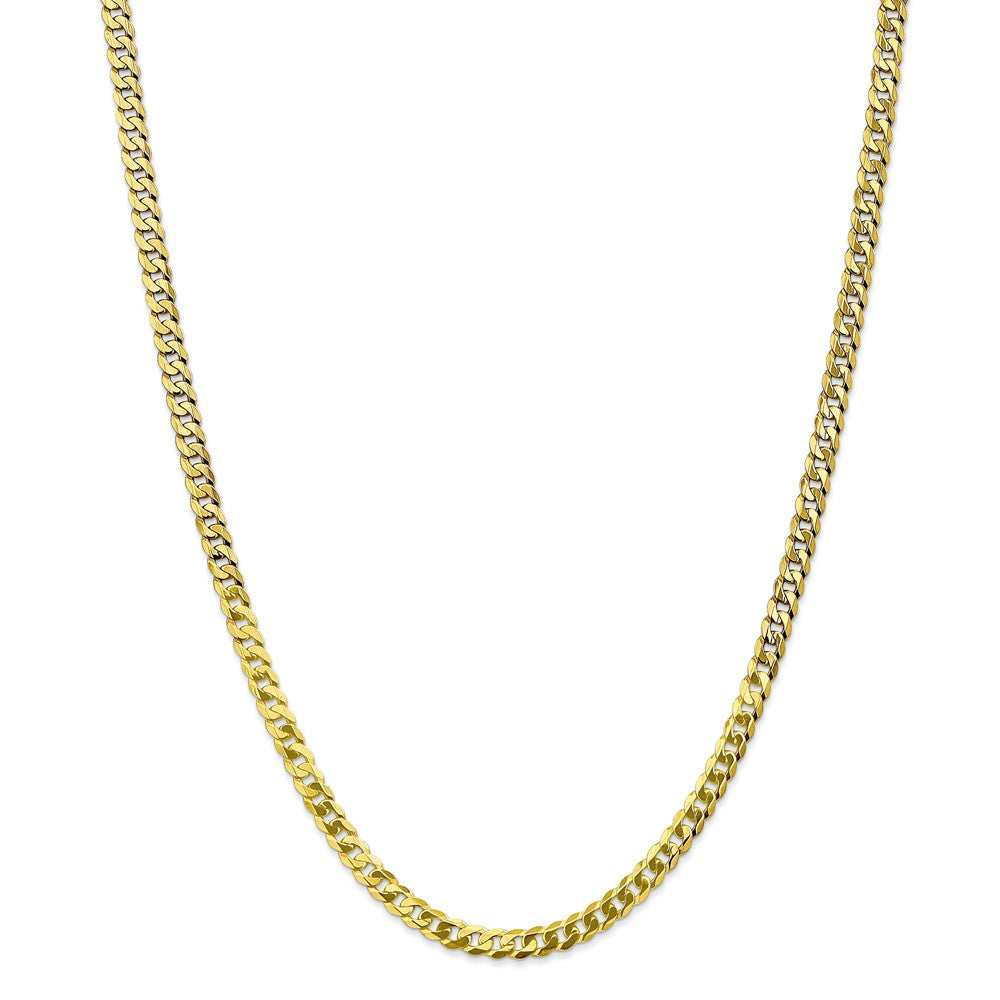 Alternate view of the 4.75mm 10k Yellow Gold Flat Beveled Curb Chain Necklace by The Black Bow Jewelry Co.
