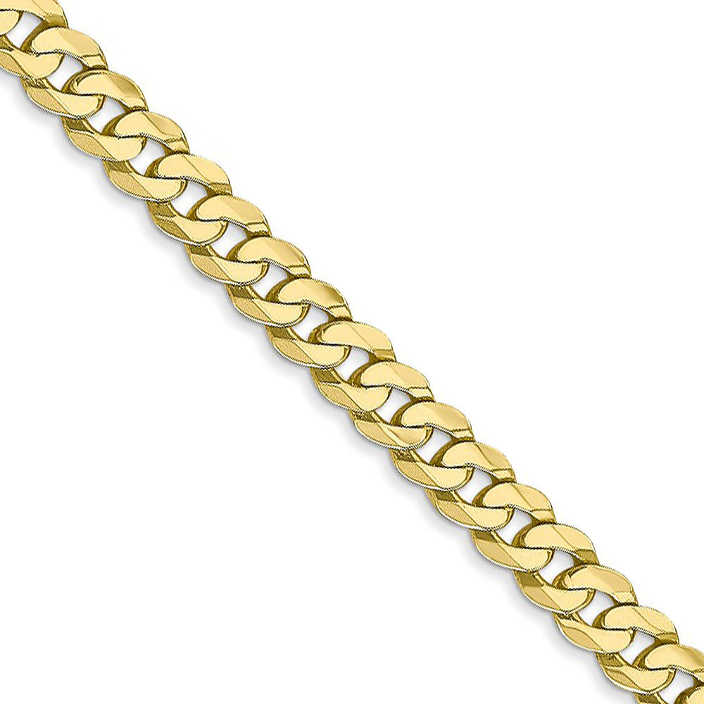 4.75mm 10k Yellow Gold Flat Beveled Curb Chain Necklace