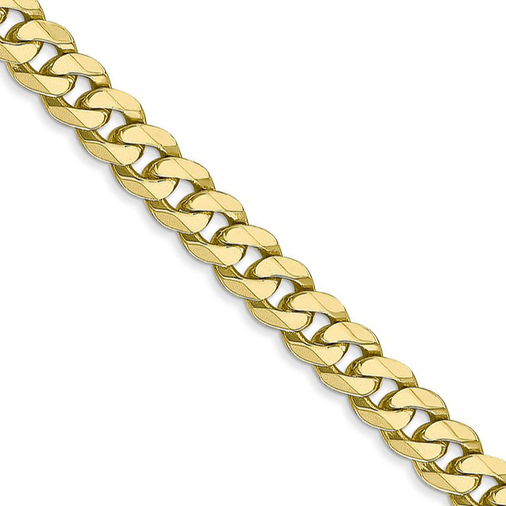 5.75mm 10k Yellow Gold Flat Beveled Curb Chain Necklace