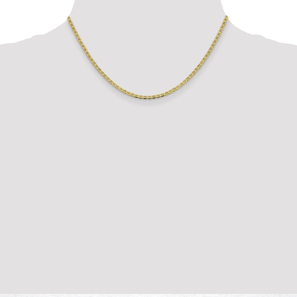 Alternate view of the 10k Yellow Gold 2.4mm Flat Anchor Chain Necklace by The Black Bow Jewelry Co.