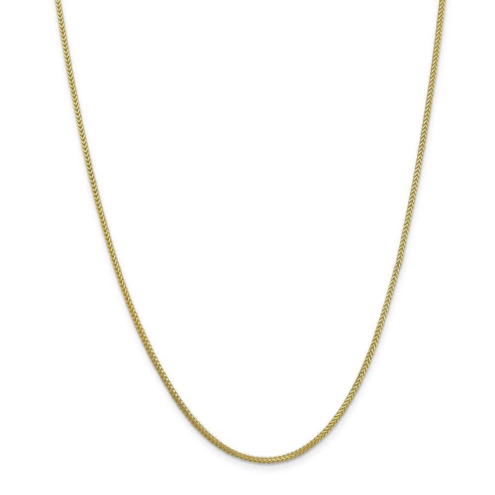Alternate view of the 1.3mm 10k Yellow Gold Solid Franco Chain Necklace by The Black Bow Jewelry Co.