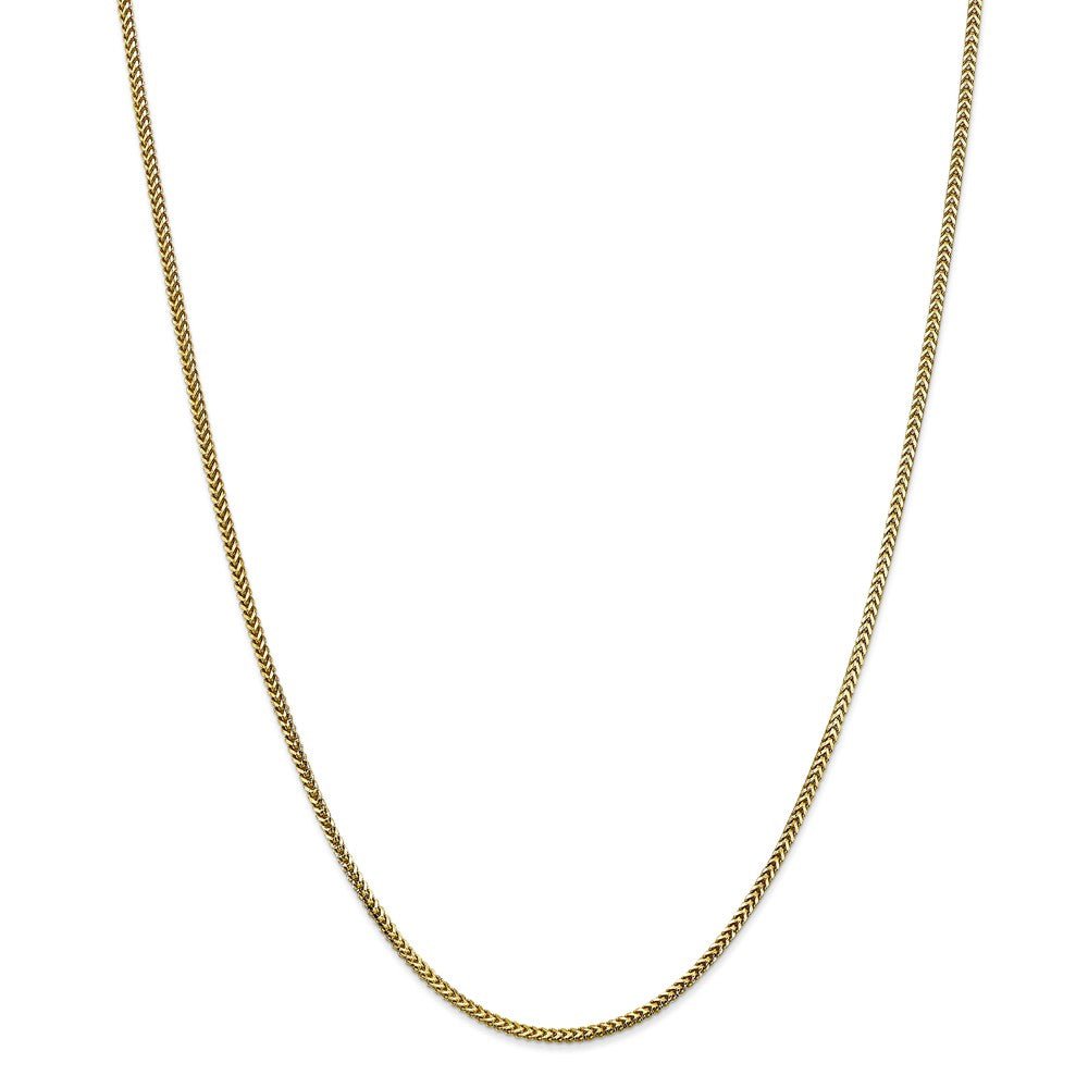 Alternate view of the 1.5mm 10k Yellow Gold Solid Franco Chain Necklace by The Black Bow Jewelry Co.