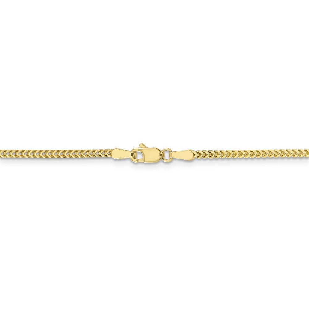Alternate view of the 1.5mm 10k Yellow Gold Solid Franco Chain Necklace by The Black Bow Jewelry Co.