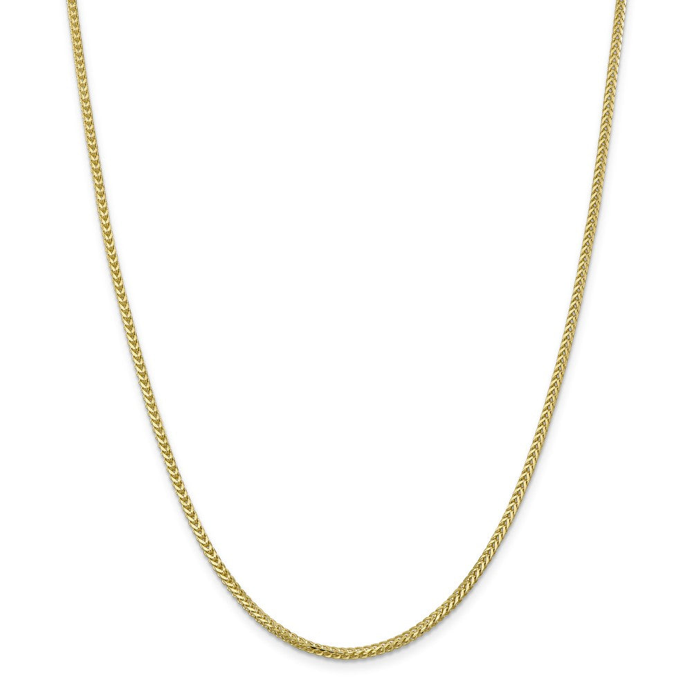 Alternate view of the 2mm 10k Yellow Gold Solid Franco Chain Necklace by The Black Bow Jewelry Co.