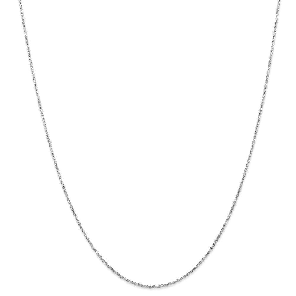 Alternate view of the 0.7mm 10k White Gold Solid Cable Rope Chain Necklace by The Black Bow Jewelry Co.